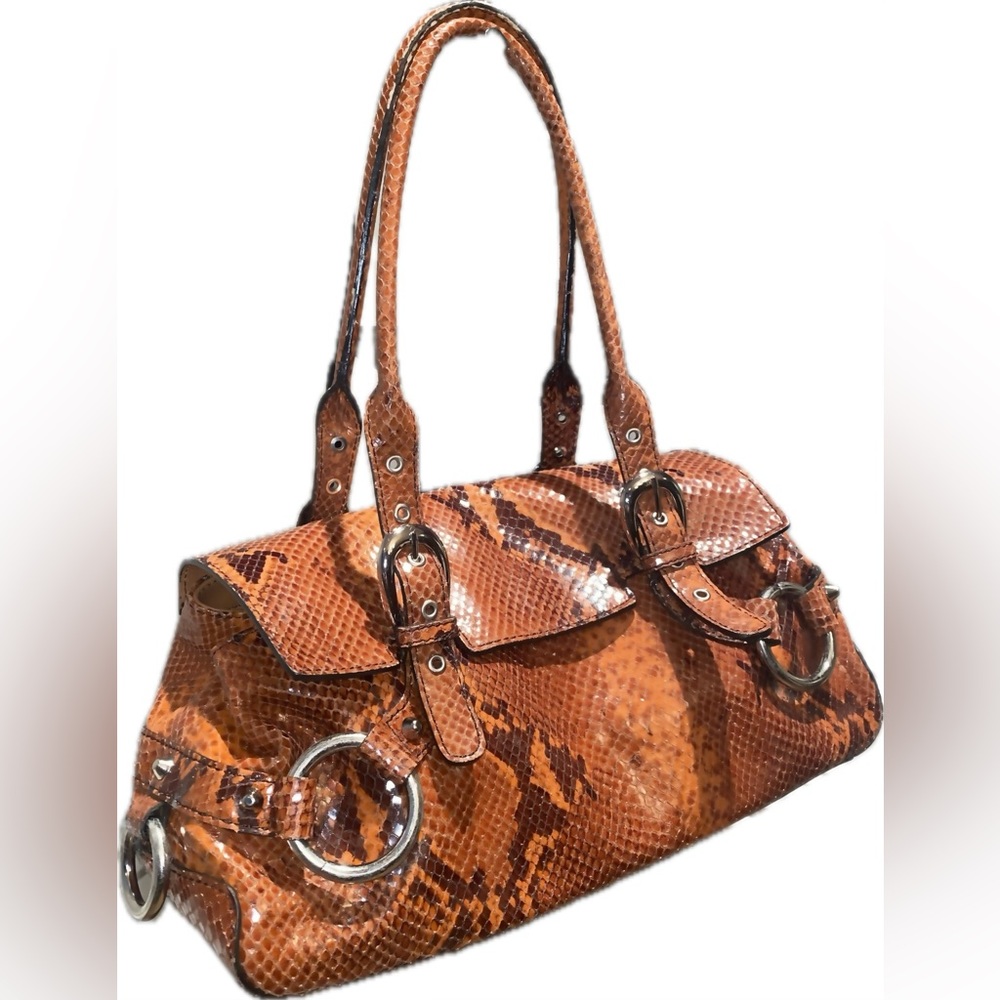Adrienne Vittadini Python Medium Satchel Bag - image 4